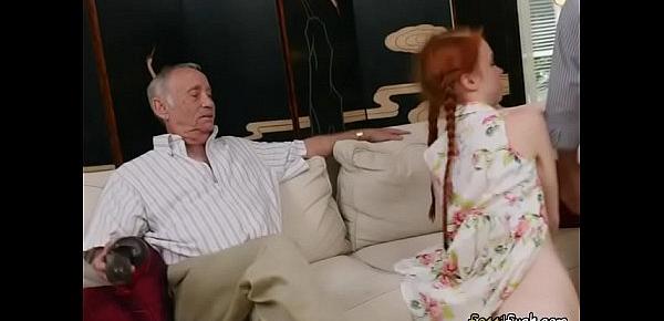  Young Ginger Dolly Little Enjoys Old Guys Big Cock